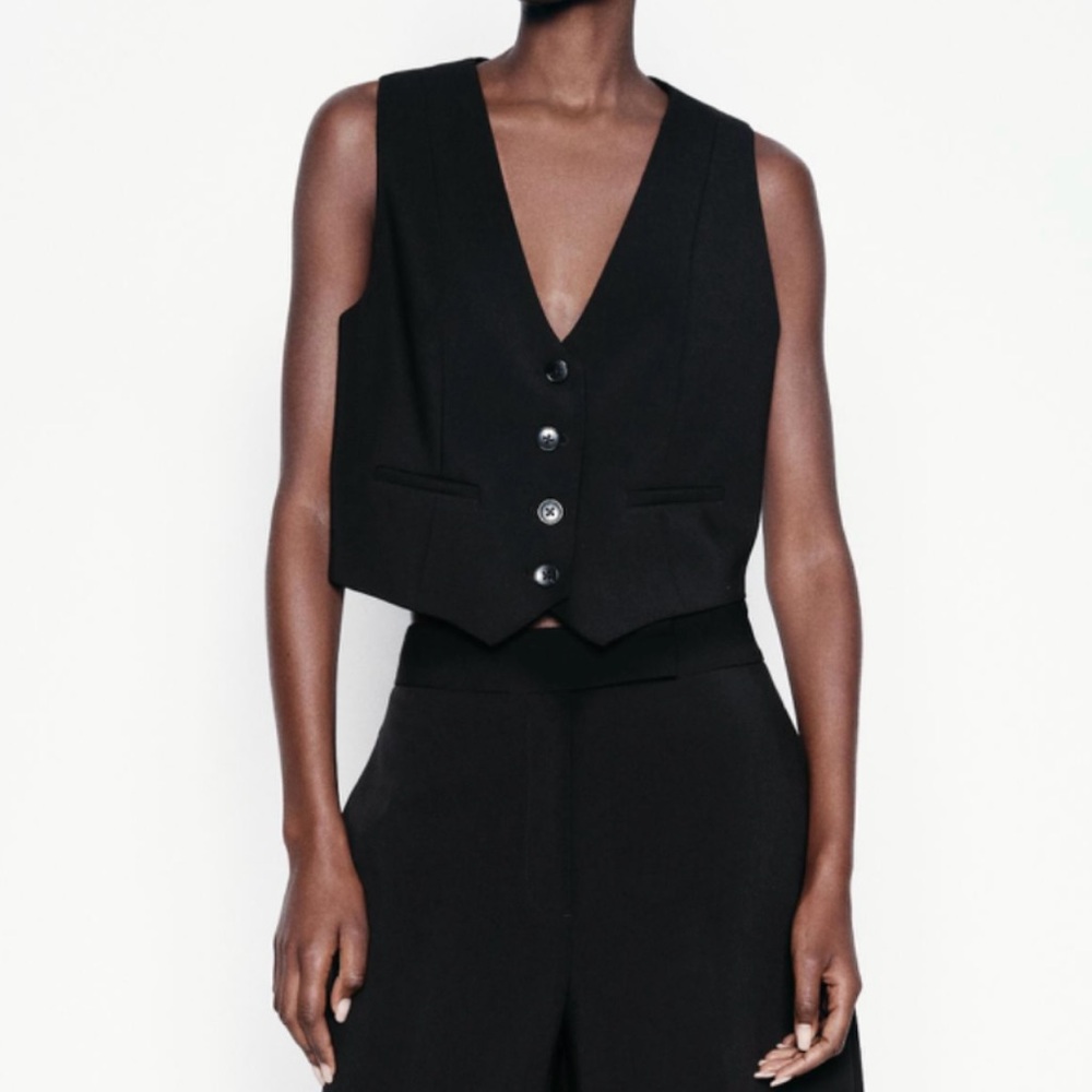 Zara Black Tailored Waistcoat